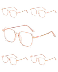 5PCS Anti Radiation Large Frame Glasses Shades for Woman Man Transition Eyeglasses Korean Replaceable Lens Women