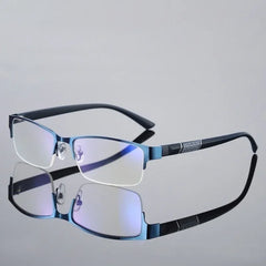 Anti Blue Reading Glasses Men Half-frame Glasses Business Style Male Eyeglasses For Old People Glasses With Grade +100~+400