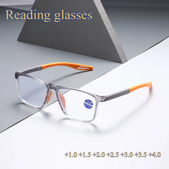 Anti-blue Light Reading Glasses Ultralight TR90 Sport Presbyopia Eyeglasses Women Men Far Sight Optical Eyewear Diopters To +4.0