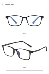 Blue Light Blocking Reading Glasses Men Women Ultralight TR90 Titanium Alloy Optical Frame Eyeglasses Square Eyewear