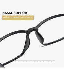 Blue Light Blocking Reading Glasses Men Women Ultralight TR90 Titanium Alloy Optical Frame Eyeglasses Square Eyewear