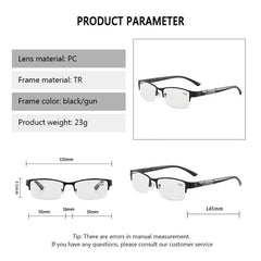 Anti Blue Reading Glasses Men Half-frame Glasses Business Style Male Eyeglasses For Old People Glasses With Grade +100~+400