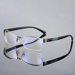 Anti Blue Reading Glasses Men Half-frame Glasses Business Style Male Eyeglasses For Old People Glasses With Grade +100~+400