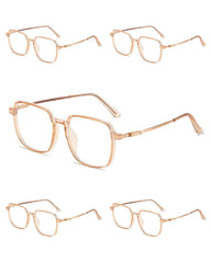 5PCS Anti Radiation Large Frame Glasses Shades for Woman Man Transition Eyeglasses Korean Replaceable Lens Women