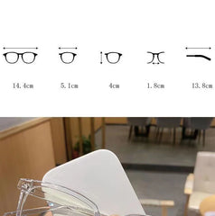 Anti-blue Light Glasses for Women with Regular Eyeglass Frame Finished Retro Flat Light Frame