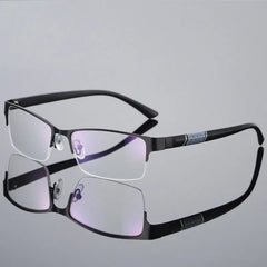Anti Blue Reading Glasses Men Half-frame Glasses Business Style Male Eyeglasses For Old People Glasses With Grade +100~+400