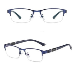 Anti Blue Reading Glasses Men Half-frame Glasses Business Style Male Eyeglasses For Old People Glasses With Grade +100~+400